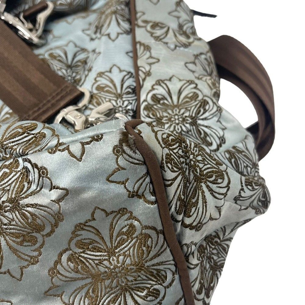 Petunia Pickle bottom embroidered Diaper bag larger BoxU Mint and brown - Picture 7 of 12